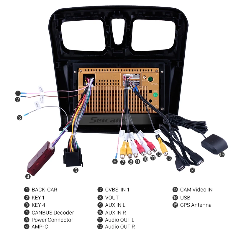  Seicane 9 inch Android 8.1 Car GPS Navigation Radio Head Unit for 2012-2017 Renault Sandero Auto St