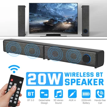 

20W Wireless Bluetooth 5.0 Speaker Home Detachable Hands-free Call Two-channel Stereo Soundbar Speaker For TV Theater System