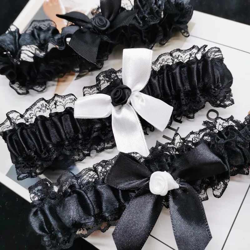 New Women Sexy Garter Belt Lace Bow Leg Ring Floral Bowknot Leg Hoop Stocking Ring Garters Wedding Bridal Cosplay Clothes Decor garter belt lace garter belt