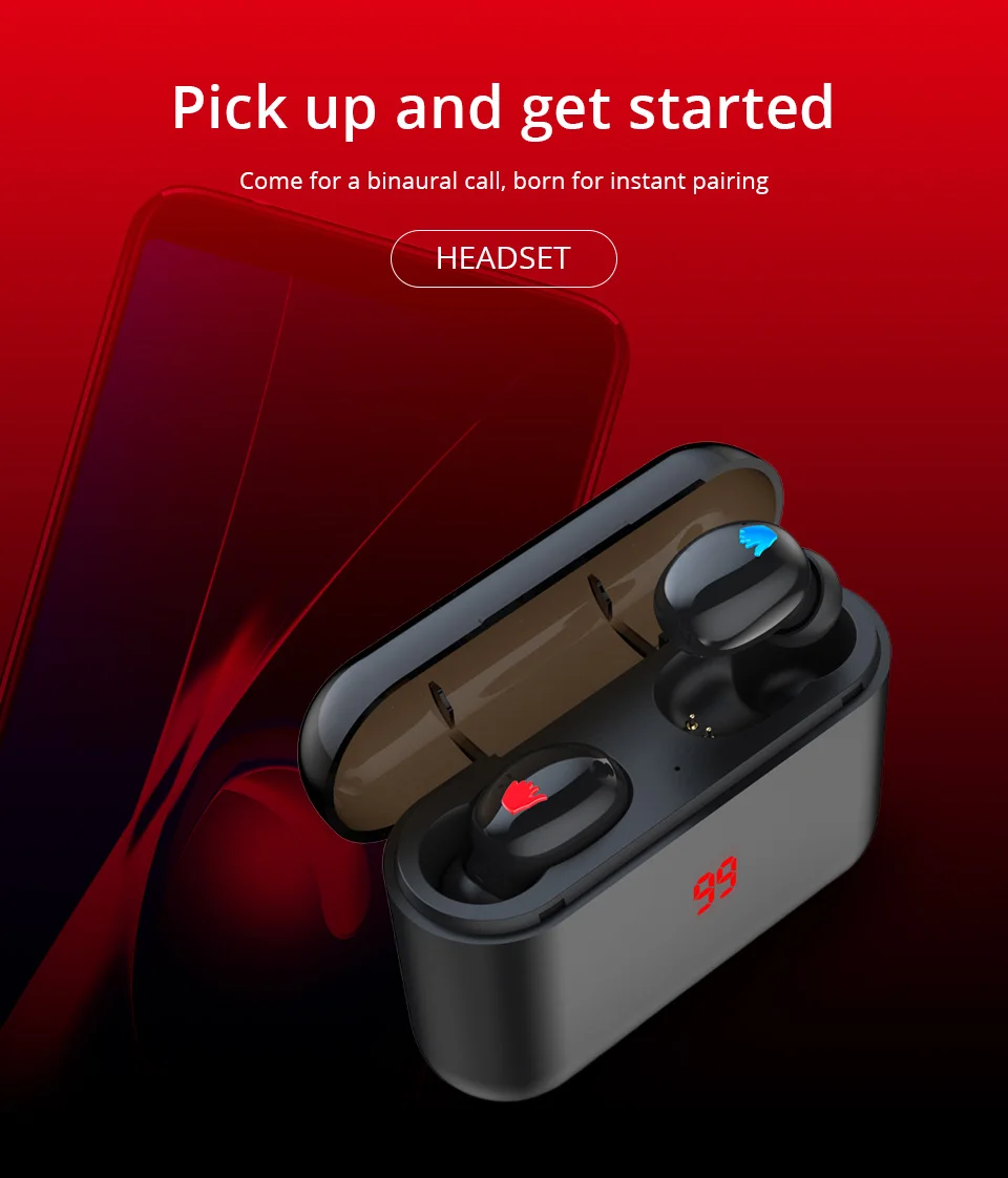 HBQ Q32 TWS Bluetooth 5,0 наушники беспроводные наушники свободные руки спортивные наушники 3D стерео игровая гарнитура с зарядным устройством