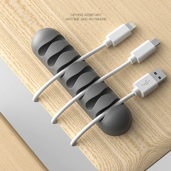 

Smart Cable Winder Flexible Silicone Cord Management Cable Holder Clips for USB Cable Mouse Headphone Earphone Network Cable