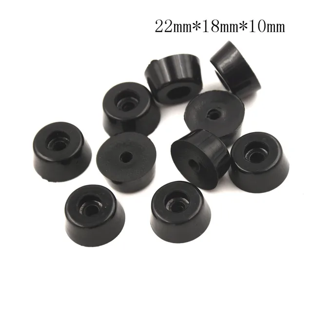 10pcs Anti slip furniture legs Feet Black Speaker Cabinet bed Table Box Conical rubber shock pad floor protector Furniture Parts A5