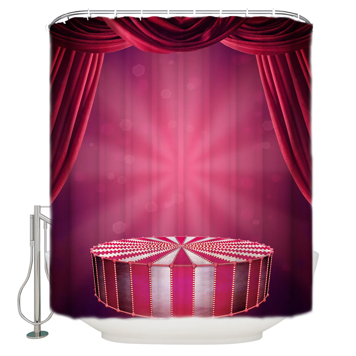 Водонепроницаемая душевая занавеска из полиэстера с рисунком для акробатики |