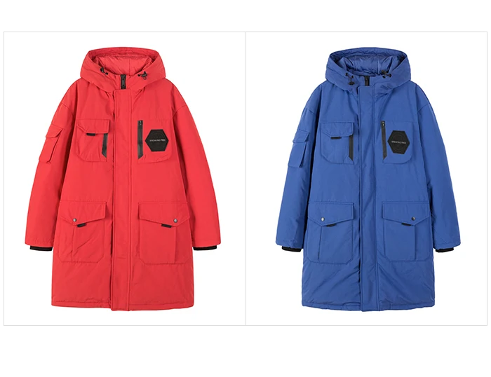 SEMIR, длинный пуховик для мужчин, зима, новинка, для мужчин, с капюшоном, толстый, теплый, холодный, свободный, пальто, повседневное, серое, утиный пух, пальто для мужчин