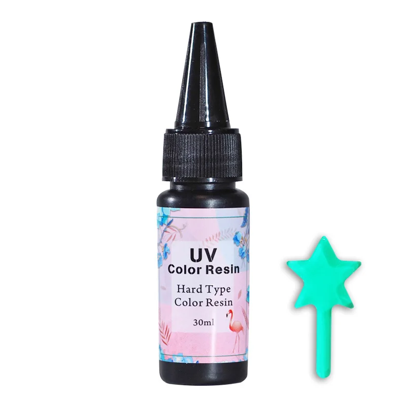 

Green Kawaii Resin Jewelry Making UV Resin Activated Resin Solar Ultraviolet Cured Resin Hard Type Sun Light Curing Resin (30g)