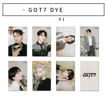 

7 Pcs/ Set Kpop GOT7 Comeback New Album DYE Jackson Mark Bambam Double-sided Card Around the Star Rounded Photo Card