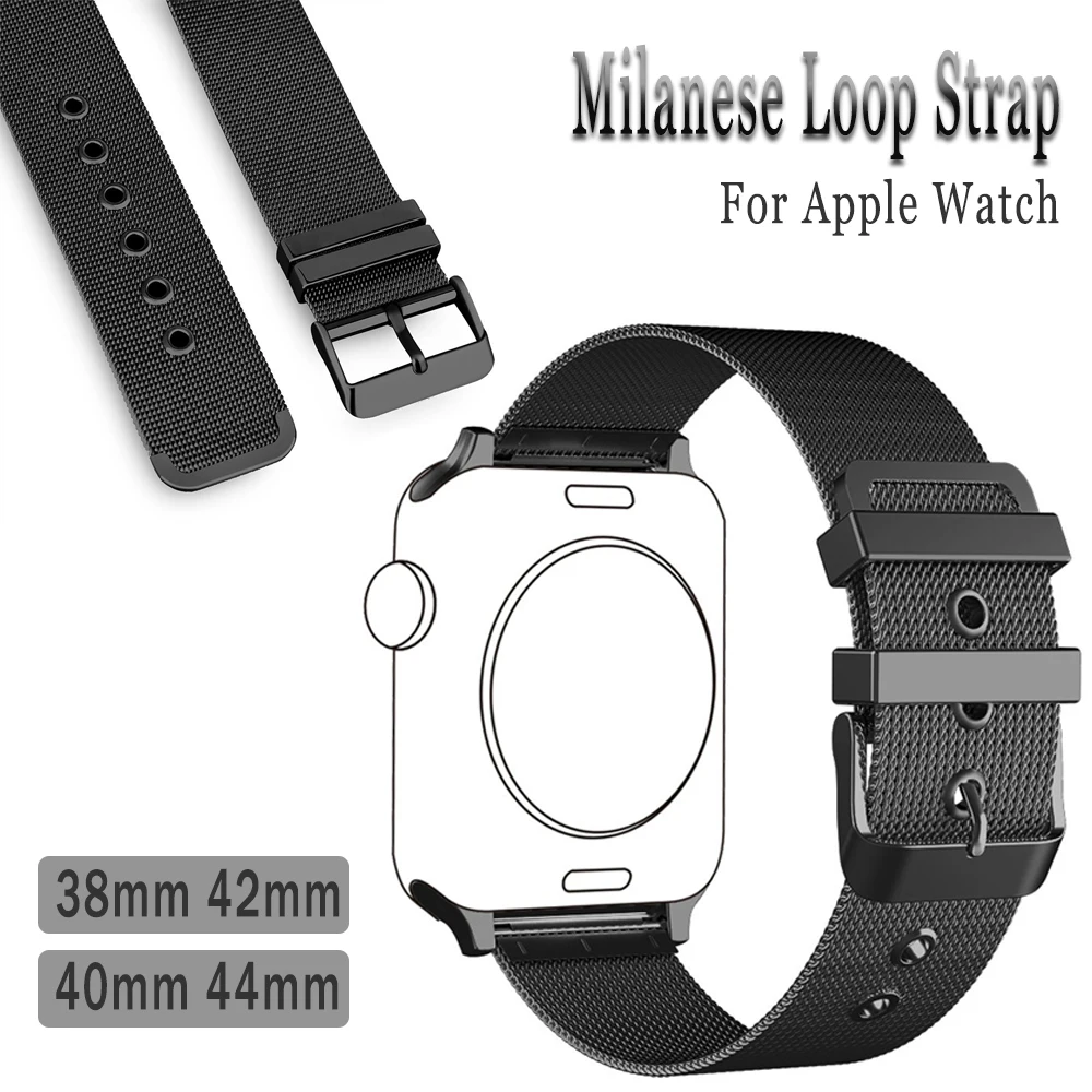 

Watch Band for Apple Watch Series 5/4/3/2/1 Milanese Loop Strap Belt for iWatch Band 42mm 44mm 38mm 42mm Stainless Steel Bracele