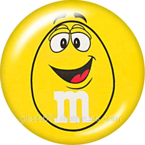 10 шт. смешанные M&M улыбающееся лицо 12 мм/18 мм/20 мм/25 мм круглые фото стекло кабошон демонстрационная плоская задняя часть делая результаты TL464 - Цвет: B6994