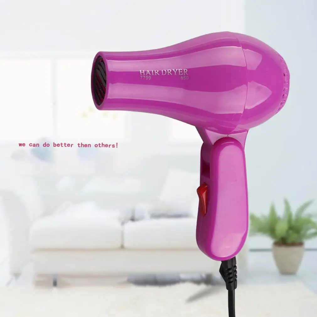 Mini Professional Hair Dryer Collecting Nozzle 220V US Plug Foldable Travel Household Electric Hair Blower
