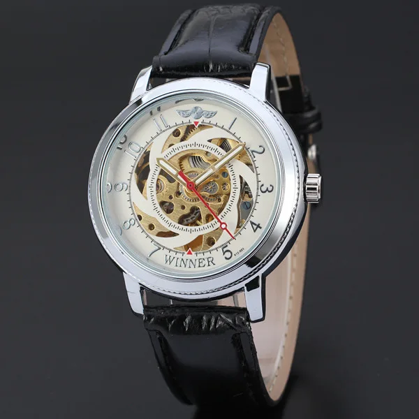 

Winner/Winner Black And White with Pattern Fully Automatic Analog Watch MEN'S Watch Sports Business Casual Fashion Table Watch