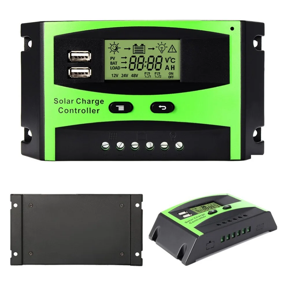 ST1-40A Профессиональный ЖК-дисплей 40A 12 V/24 V Автопереключение идентификации Панели солнечные Батарея регулятор умный контроллер заряда