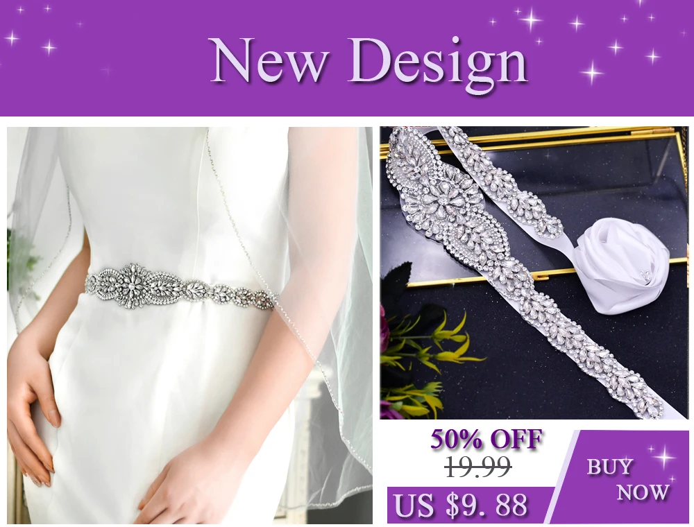 TOPQUEEN S161 White Wedding Belts Silver Rhinestone Belt Accessories for Bride Crystal Formal Dress Belt Gown Sash Bridal Belt