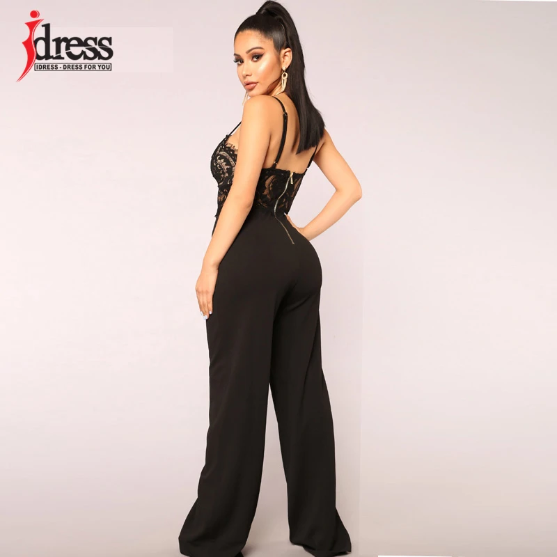 IDress Women Summer Sling Sleeveless Jumpsuit Lace Strappy Holiday Long Playsuits Trouser Fashion 2019 Dropship Sexy Jumpsuit (5)