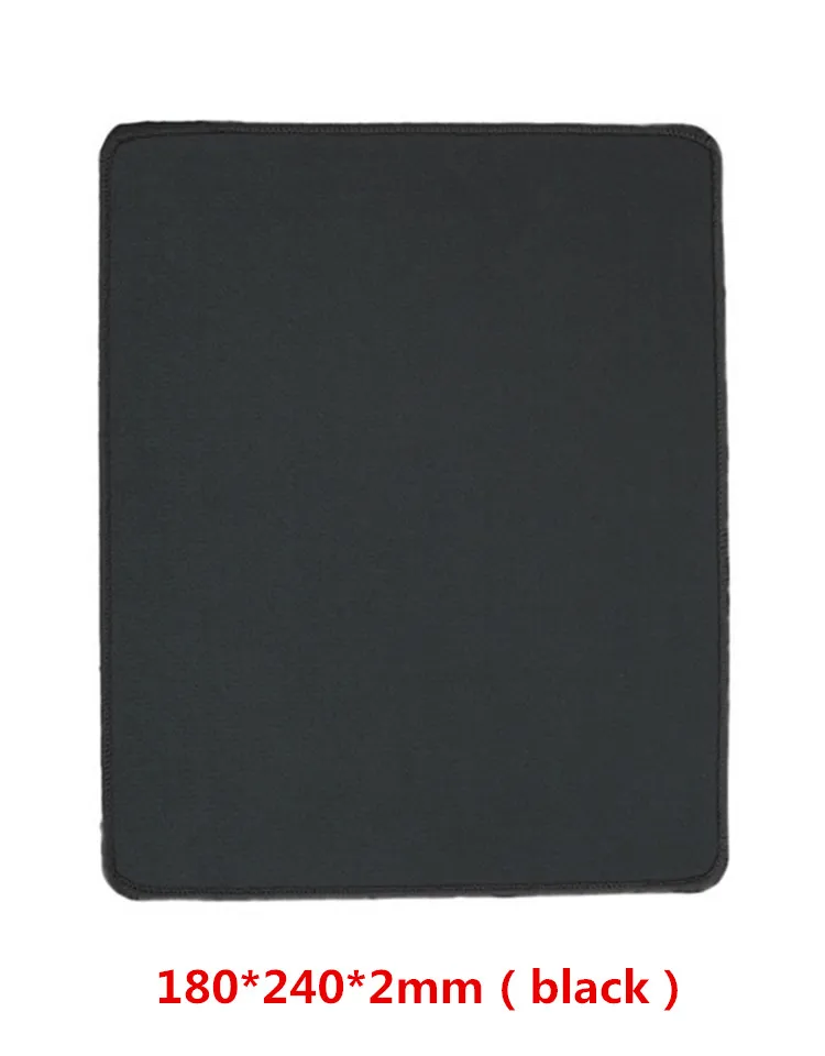 200 240 2mm black 1 шт. нескользящий износостойкий компьютерный ноутбук Мягкий край прошитый коврик для мыши офисный резиновый тканевый коврик - Цвет: 200 240 2mm black