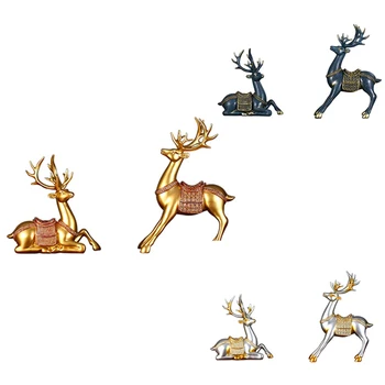 

Resin Deer Figurine Home Living Room TV Cabinet Decoration Crafts Gift