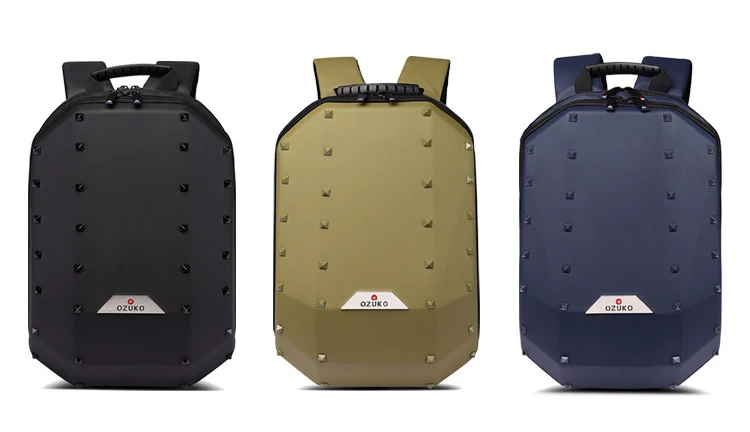 Men Fashion Three-dimensional Geometric Rivet Shaped 15.6" Laptop Backpack Women 3D Travel Casual Bike Outdoor Luggage Bags