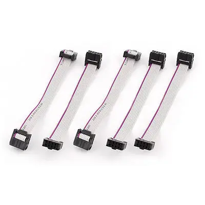 

5pcs F/F IDC 8Pin Hard Drive Flat Ribbon Cable Connector 10cm for Motherboard