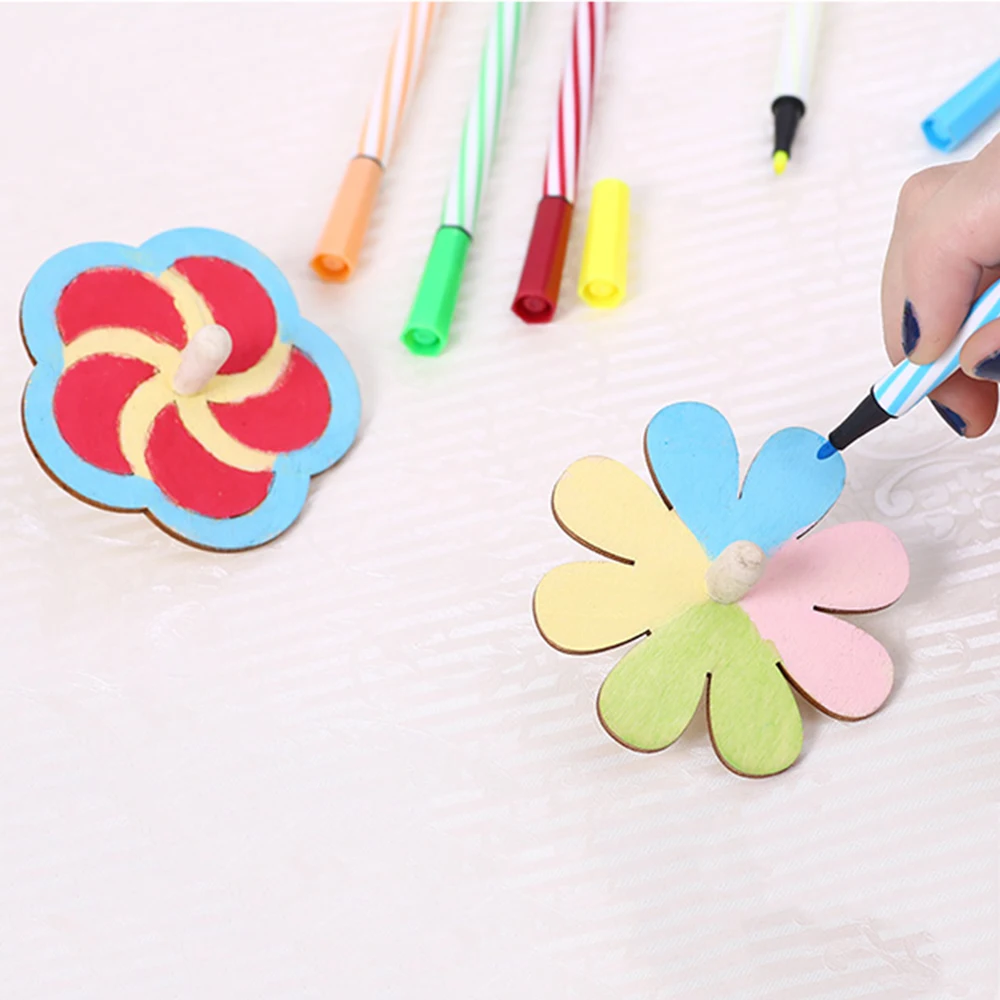 20/24 шт. Diy картина раскраска гироскопа игрушки из дерева волчки Diy Рисунок Игрушки из дерева волчок игры вечерние свадебные сувениры для подарка
