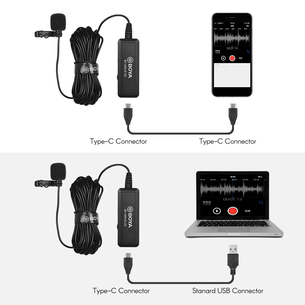 BOYA BY-DM10 UC USB петличный микрофон клип-на всенаправленный для тип-c смартфон планшет и USB ноутбук компьютер