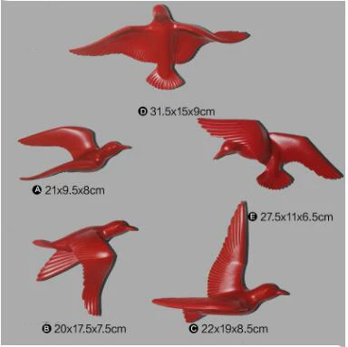 5 шт. Европейский 3D смолы настенные Висячие птицы Настенная Наклейка домашний интерьер ТВ фон украшение стены Имитация ремесла птица - Цвет: style9