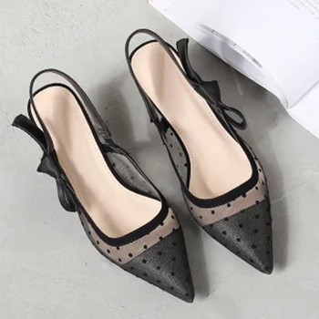 

WEIQIAONA Fashion sexy pointed Ladies hollow High Heels Party shoes Women shoes mesh embroidery Ankle straps Pumps
