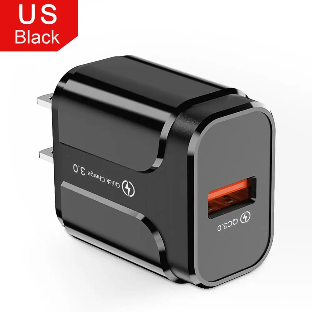 Udyr Quick Charge 3,0 Usb зарядное устройство QC3.0 настенное зарядное устройство для мобильного телефона для iPhone 11 Xiaomi Mi 9 Tablet iPad EU US QC Быстрая зарядка - Тип штекера: US Black
