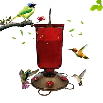 

600ml Hummingbird Feeder Garden Glass Hummingbird Water Feeder For Outdoor Garden Patio