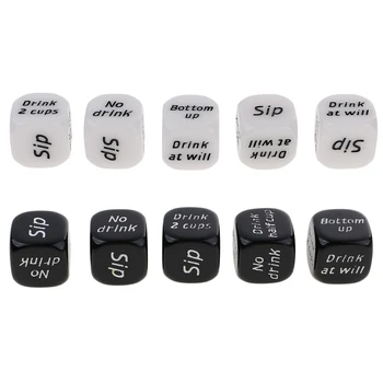 

5 Pieces English Letter Drink Decider Dices Games Pub Bar Fun Die Toys