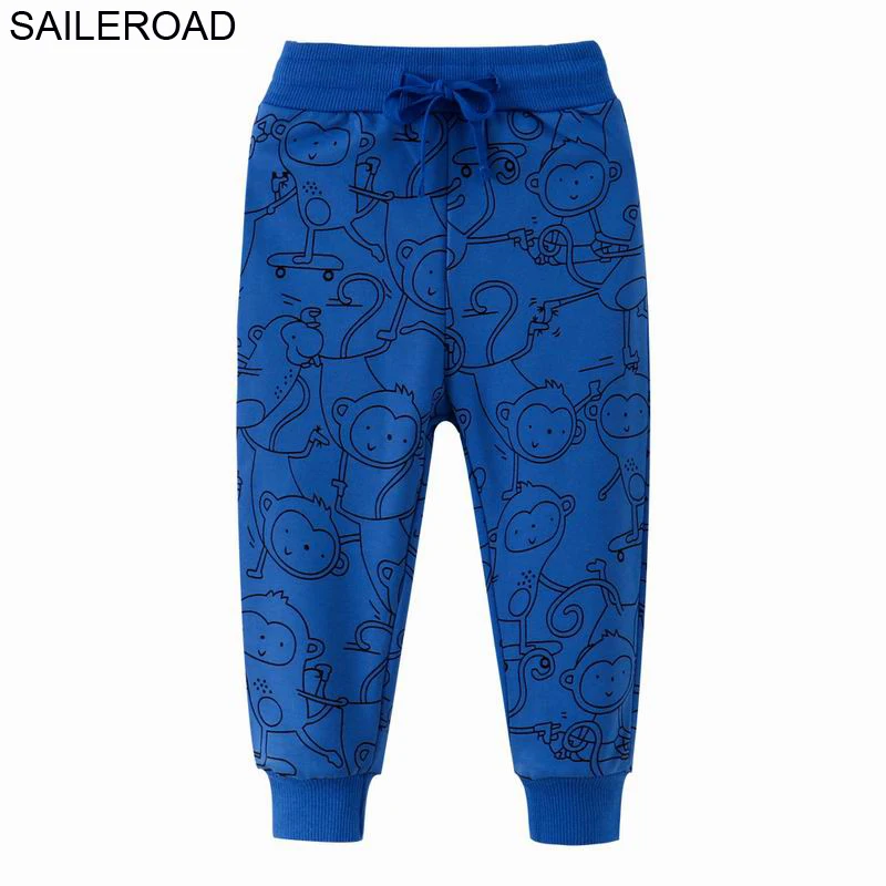 SAILEROAD Весна Дети Брюки Животные Обезьяна Мальчики Девочки Домашняя Одежда Мягкие Хлопковые Длинные Брюки Детские Дети Дети Эластичные Леггинсы