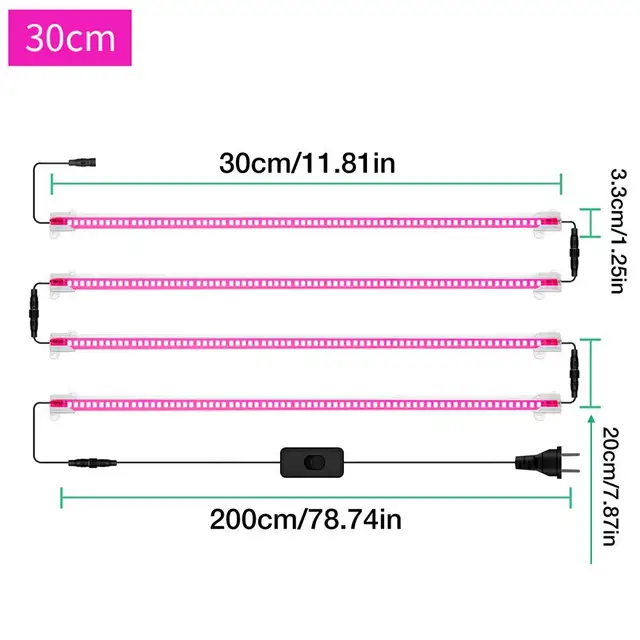 Led Grow Light Beltéri Növények Számára, Amelyek Fénycsíkokhoz Termesztik A Pozsgás Növényeket. Teljes Spektrum Rózsaszín Lila Fényszórók Kertészkedéshez - Image 6