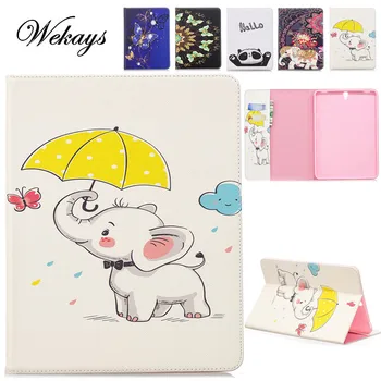 

Wekays For Samsung Tab S3 9.7 Cartoon Elephant Leather Case For Samsung Galaxy Tab S3 9.7 T820 T825 T825c T829 Tablet Cover Case