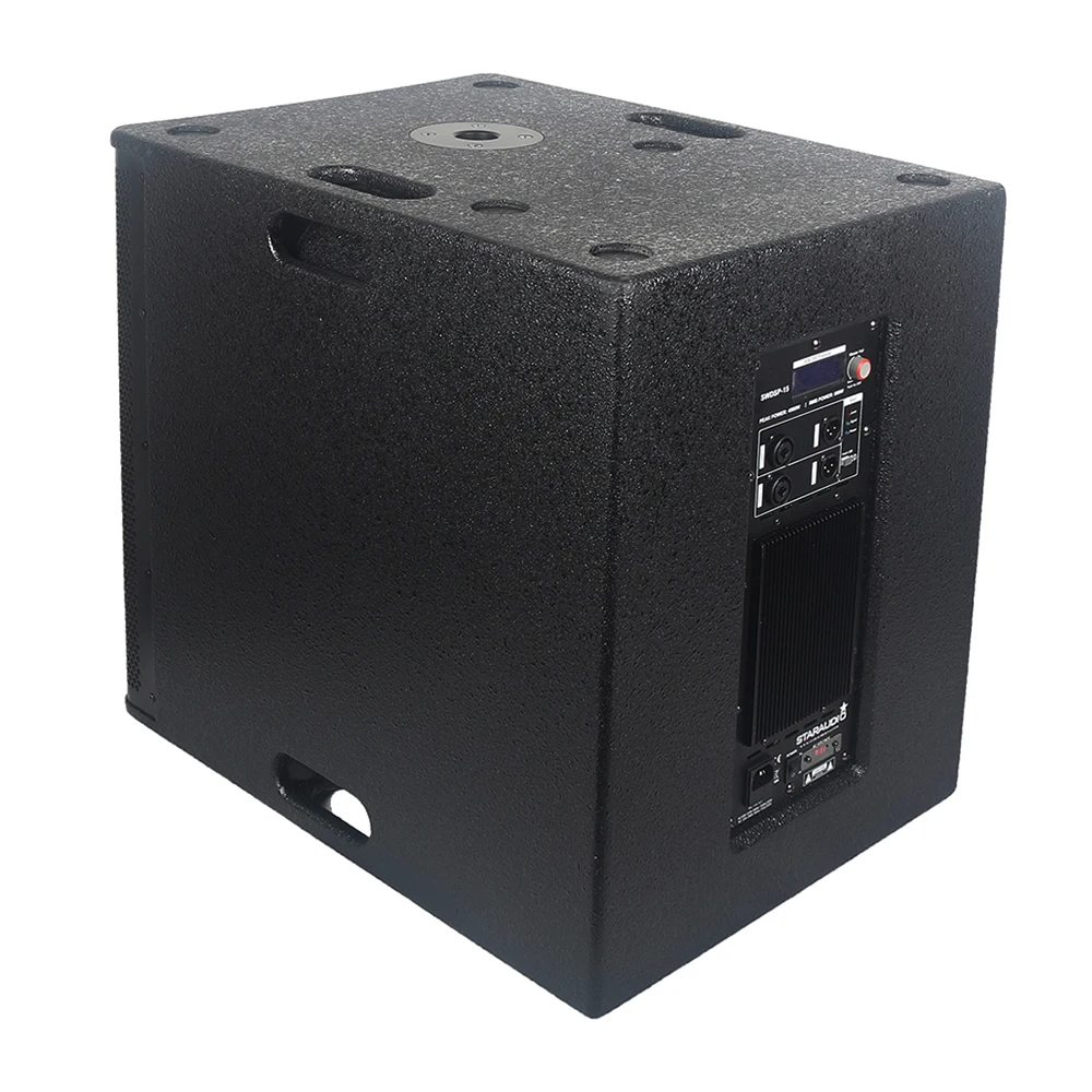 pro 15 stereo 4500w pa audio wooden powered subwoofer with class d amp speaker sub