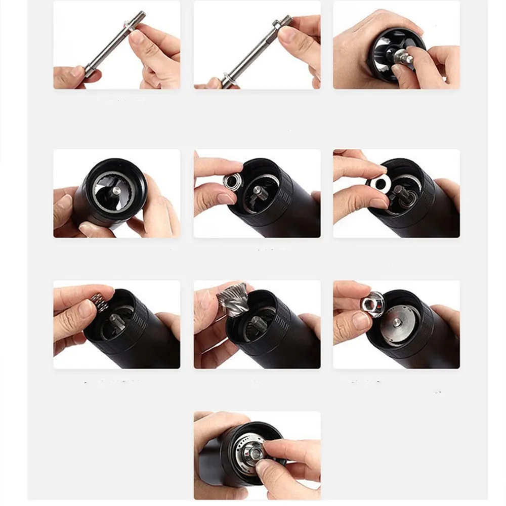 Hd8d91be53b1040bf9cf4e86418a37bb12 Manual Coffee Grinder With High Nitrogen Steel Grinding Core Portable Hand Grind Burr Mill Coffee Machine Accessories