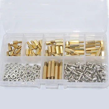 

180Pcs/set M3*L+6mm Hex Nut Spacing Screw Brass Threaded Pillar PCB Motherboard Standoff Spacer Kit