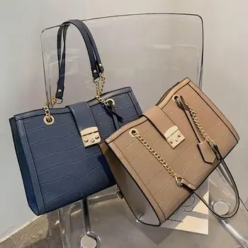 

Stone pattern Large Tote bag 2020 Fashion New High quality PU Leather Women's Designer Handbag Chain Shoulder Messenger Bag