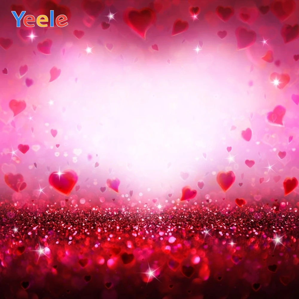 Красный розовый любовь сердце светильник боке День Святого Валентина фон Свадьба фотосессия фотография фон для фотостудии