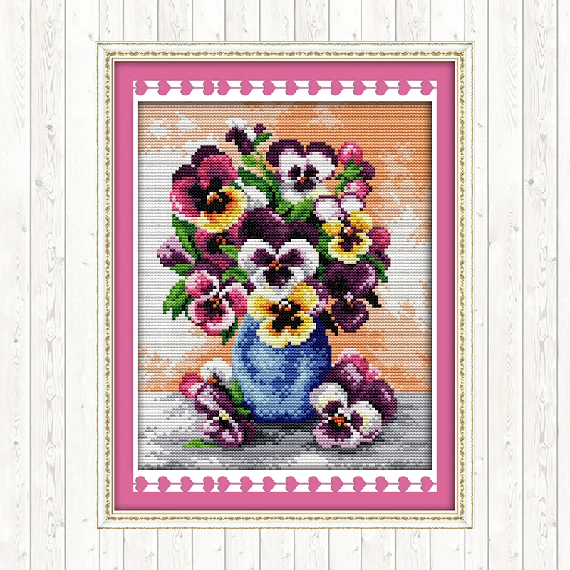 

Orchid Chinese Cross-stitch Flowers 14CT 11CT DMC Counted Print on Canvas Embroidery Kit DIY Handmade Needlework Kits Home Decor