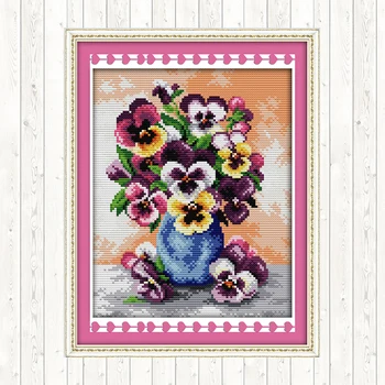 

Orchid Chinese Cross-stitch Flowers 14CT 11CT DMC Counted Print on Canvas Embroidery Kit DIY Handmade Needlework Kits Home Decor