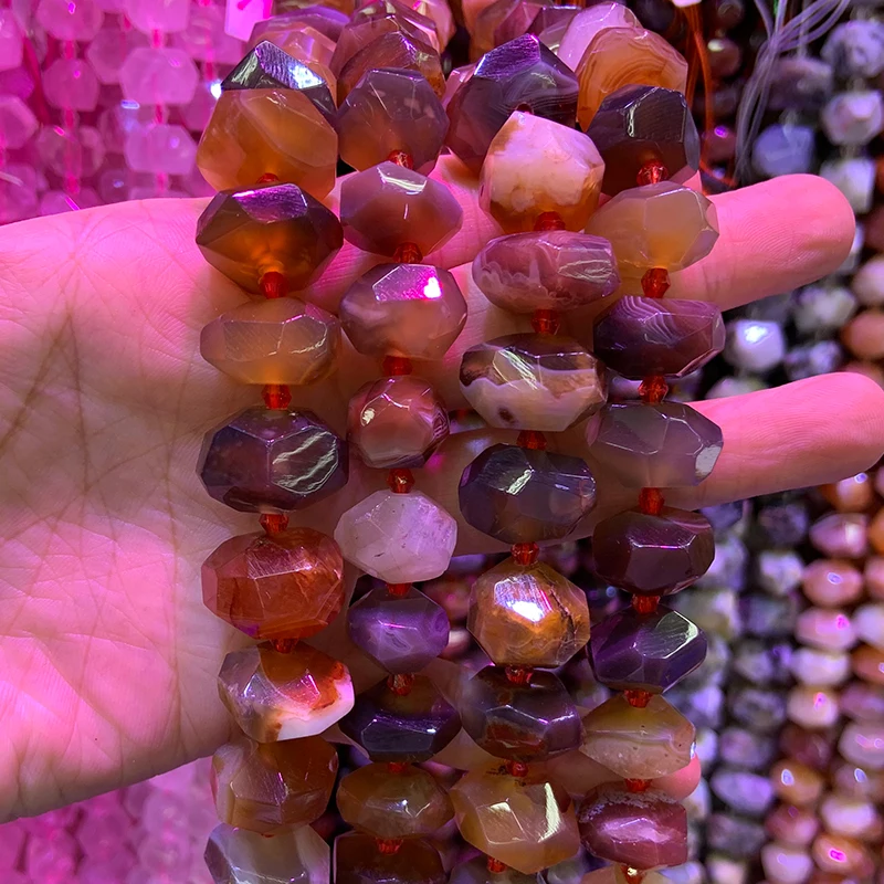 

Natural Red Botswana Agate Beads 15'' Faceted Irregular DIY Loose Stone Beads For Jewelry Making Beads For Women Necklace Gift