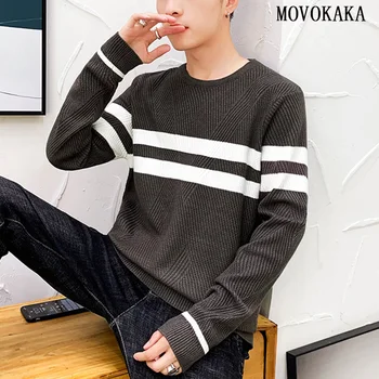 

Autumn Winter Slim Bottoming Men's Sweater Pullover Men Sweater Male Striped Sweaters Tops Knittwear Men sweater O-Neck Pull Men