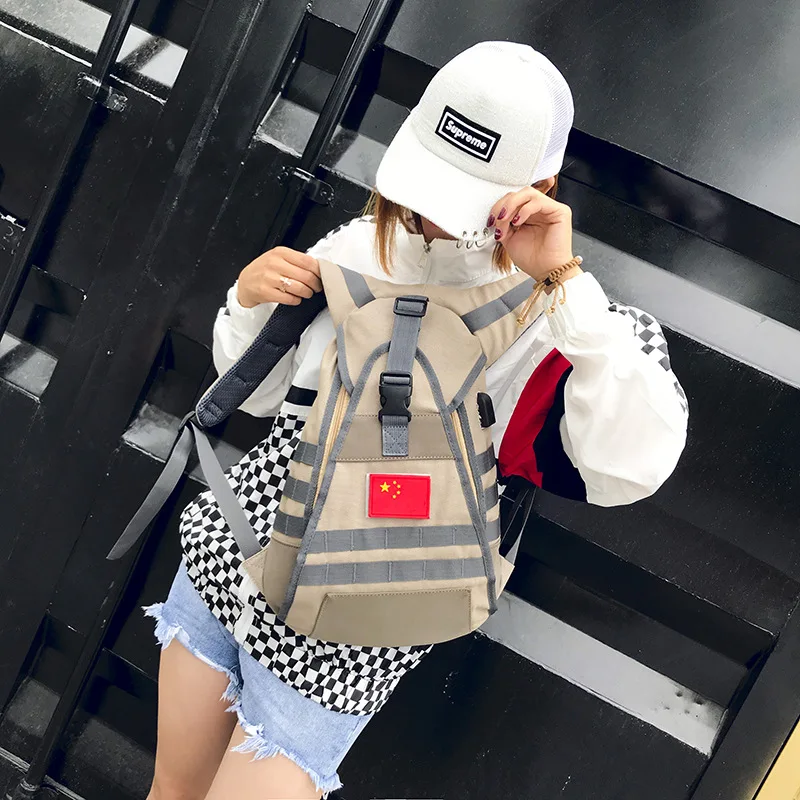 

2019 Outdoor Large-Volume Chicken Bag Trend Versatile Multi-functional Backpack Men And Women Celebrity Style Versatile Backpack