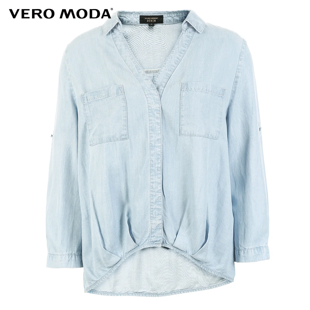 Vero Moda женская OL стиль свободная Джинсовая блузка рубашка | 319153505