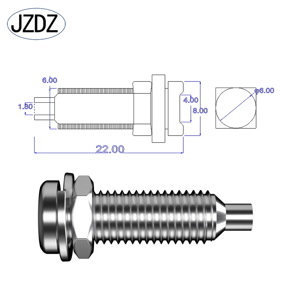 JZDZ 10pcs 4mm 바나나 소켓 금속 M6 육각형 너트 컷 아웃 패널 소켓 바인딩 포스트 전기 커넥터 DIY 부품 J.40009
