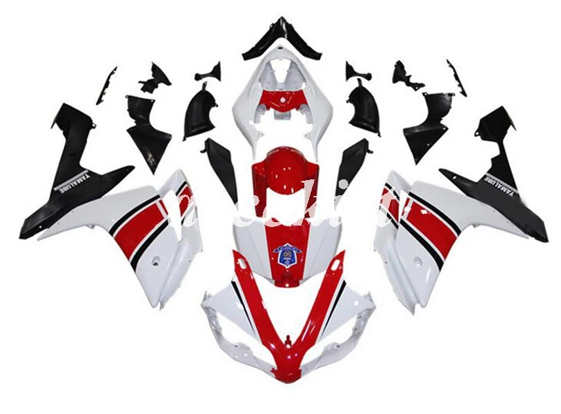 Топ литья под давлением ABS мотоцикл Полный обтекатели комплект подходит для YAMAHA YZF-R1 2007 2008 07 08 Кузов Набор белый красный - Цвет: white red