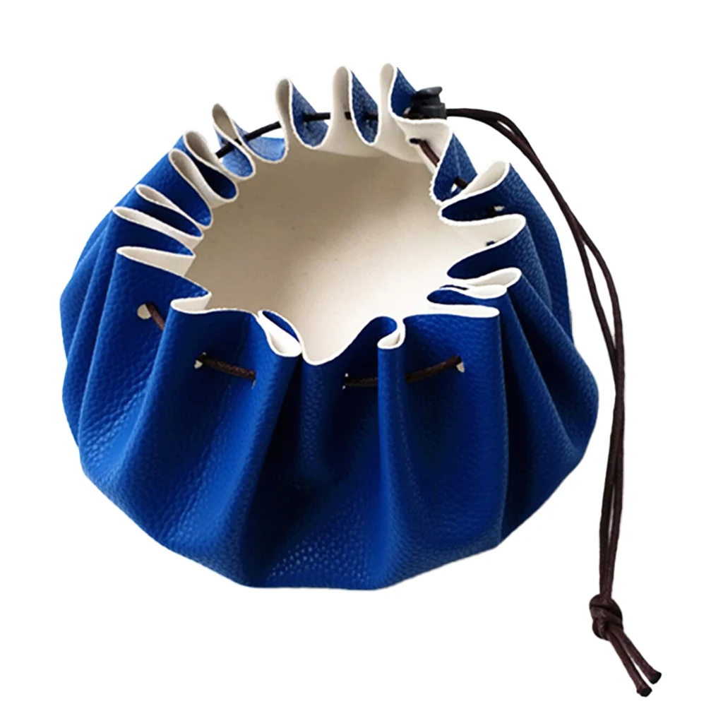 15'' Large Leather Draw String Bushcraft Tinder Storage Pouch Camping Hiking Survival Gear Organizer Holder Bag
