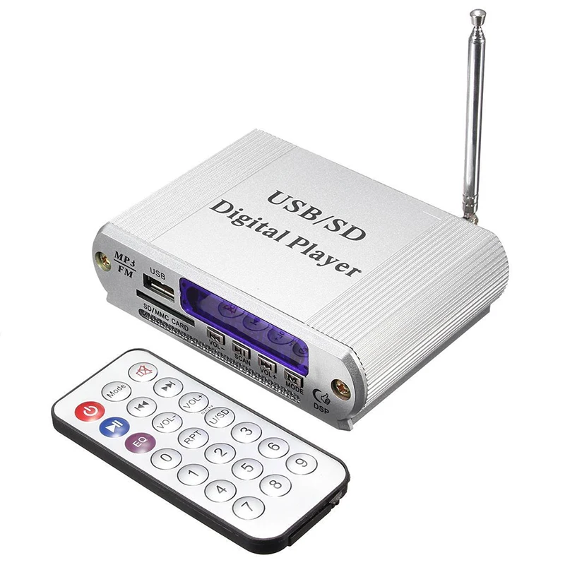 Мини Автомобильный USB цифровой светодиодный SD аудио усилитель MP3 декодер / MMC