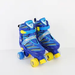 1 пара для взрослых и детей двойной линии роликовых коньков катание обувь регулируемый размеры дышащая Patines PU мигает колёса 2 цвета