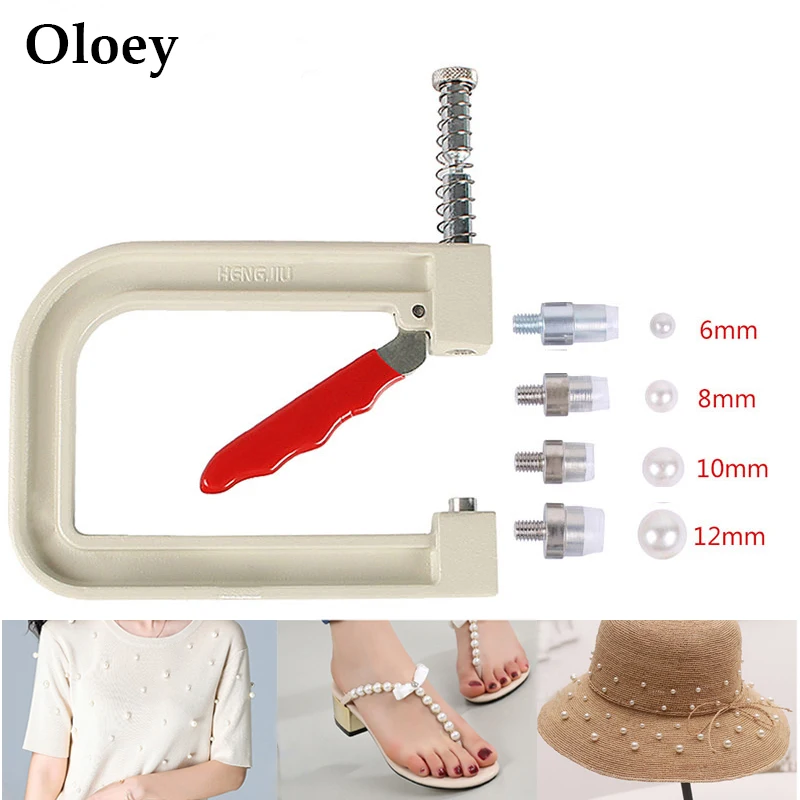 

1Set Manual Nailed Bead Machine Clothing Manual Pearl Cap Bead Rivet Craft for DIY Repair Knitting Lace Hat Hair Tools