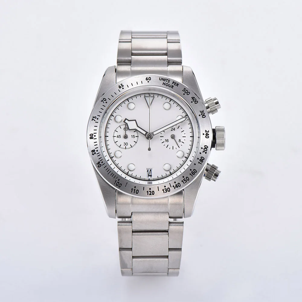 

Schwarz Bay Men's Watch 41mm Chronograph Quartz Sports fashion 316L Stainless Steel Case Multi-function 79350 Watch P-N02