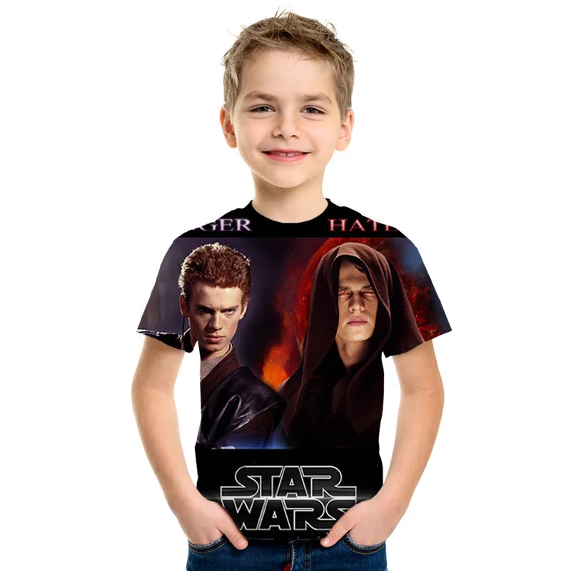 Новинка года, летняя футболка для девочек и мальчиков с принтом «Звездные войны» крутая футболка с 3d рисунком для маленьких детей Детские топы с супергероями, брендовая футболка для малышей - Цвет: NT-683
